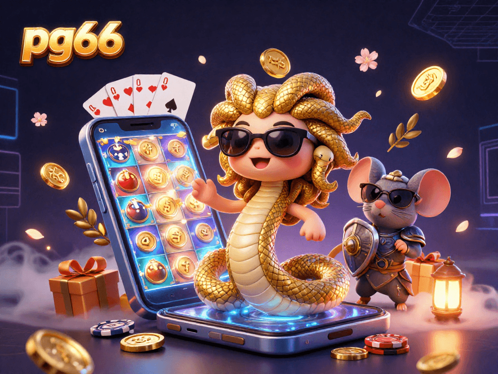 Experience the excitement of pg66 with vibrant slot games, gold coins, and engaging characters in action.