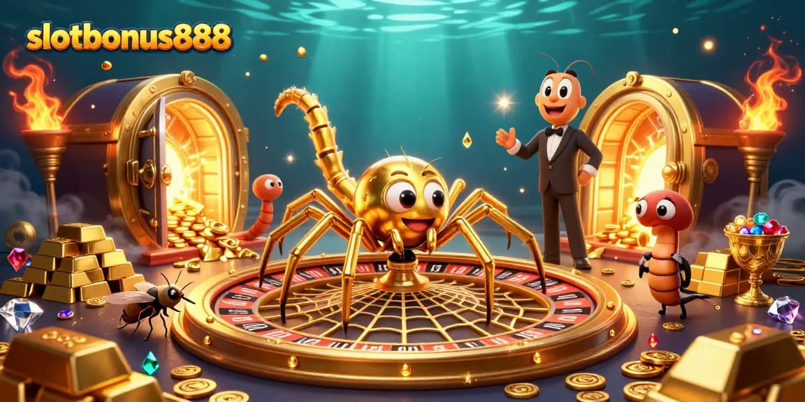 Engage with slotbonus888 by placing bets as characters spin a golden roulette wheel.