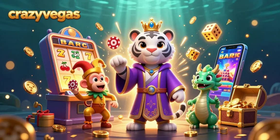 Experience thrilling fun with crazyvegas as a vibrant scene erupts with jackpots and excitement.