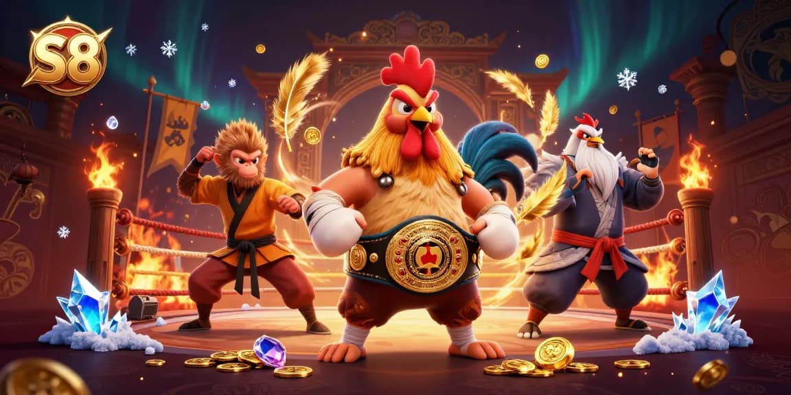 Bet on S8's thrilling gameplay featuring a Muay Thai champion and a Shaolin master in a dynamic setting.