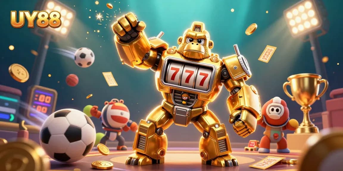 Experience thrilling gameplay with UY88's dynamic casino scene featuring explosive action.