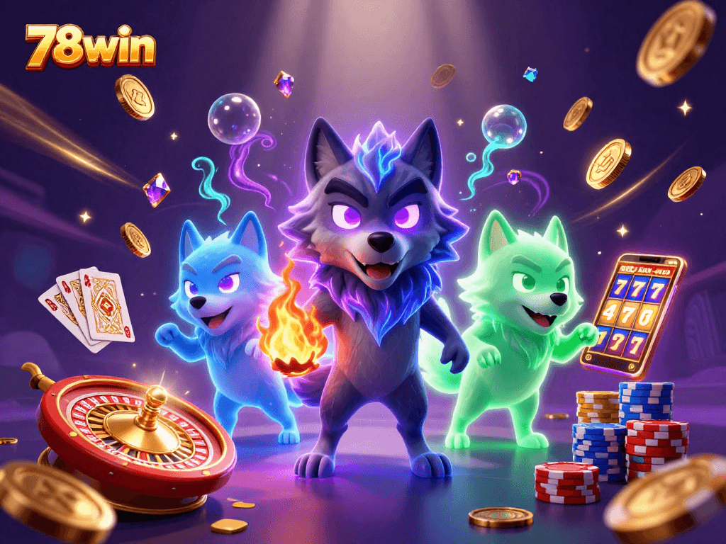 Experience thrilling gaming with 78win casino's vibrant 3D wolves and dynamic gameplay.