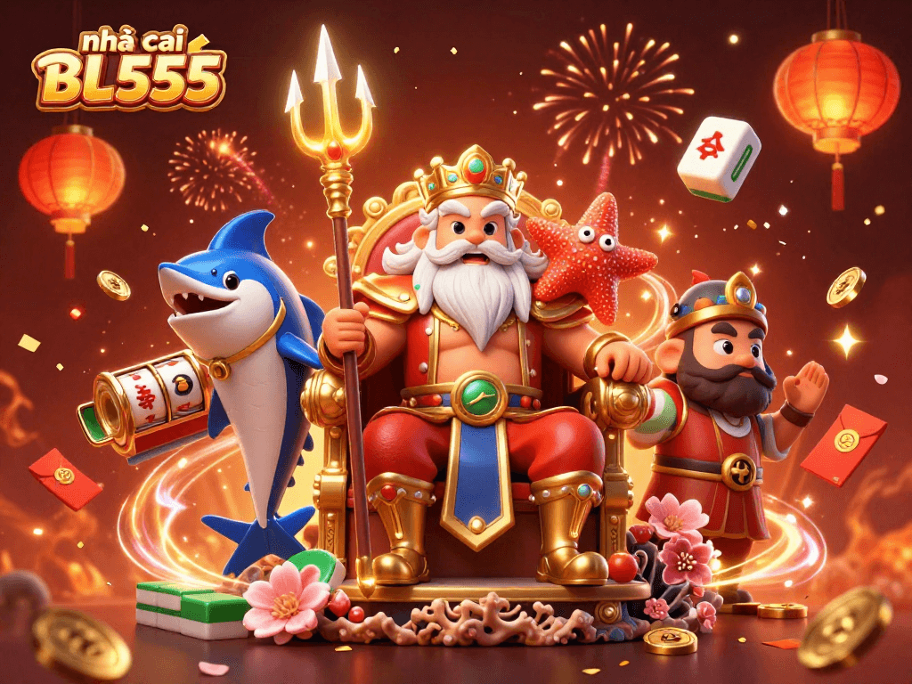 Experience the thrill with nhà cái BL555's vibrant 3D illustration of Neptune's casino kingdom.