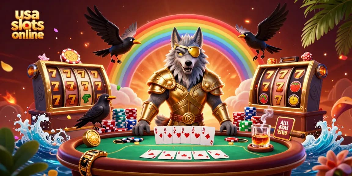 Experience thrilling action with usa slots online in this vibrant 3D casino scene.