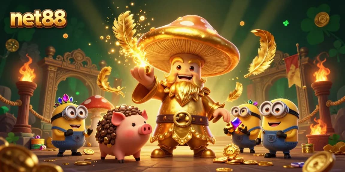 Experience immersive gameplay with net88's magical casino realm, featuring whimsical characters and treasures.