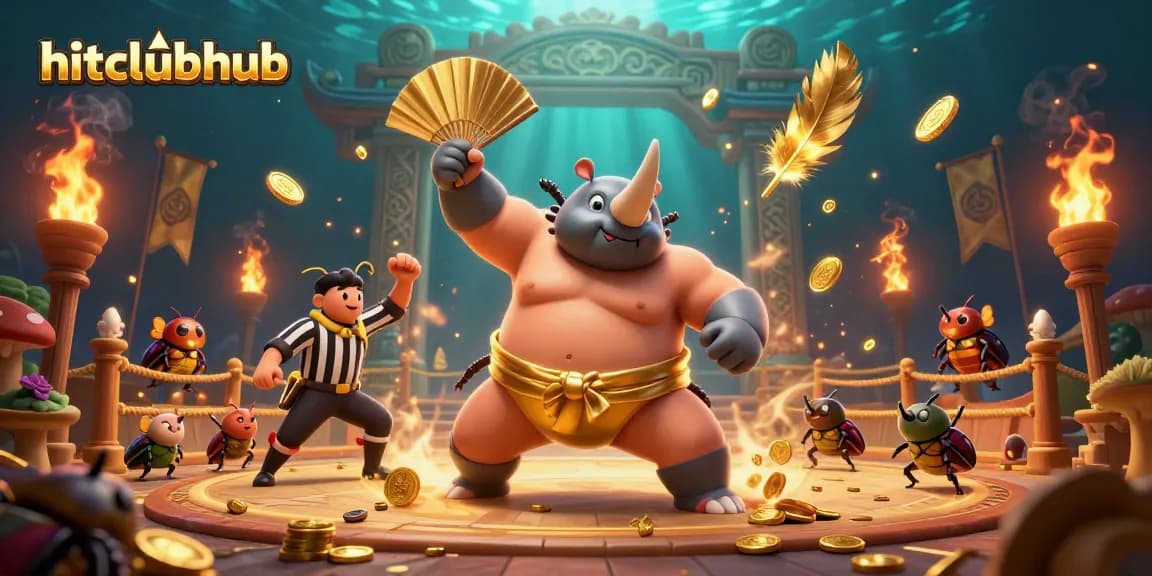 Join the thrilling action at hitclubhub with vibrant characters battling amidst swirling coins and festive energy.