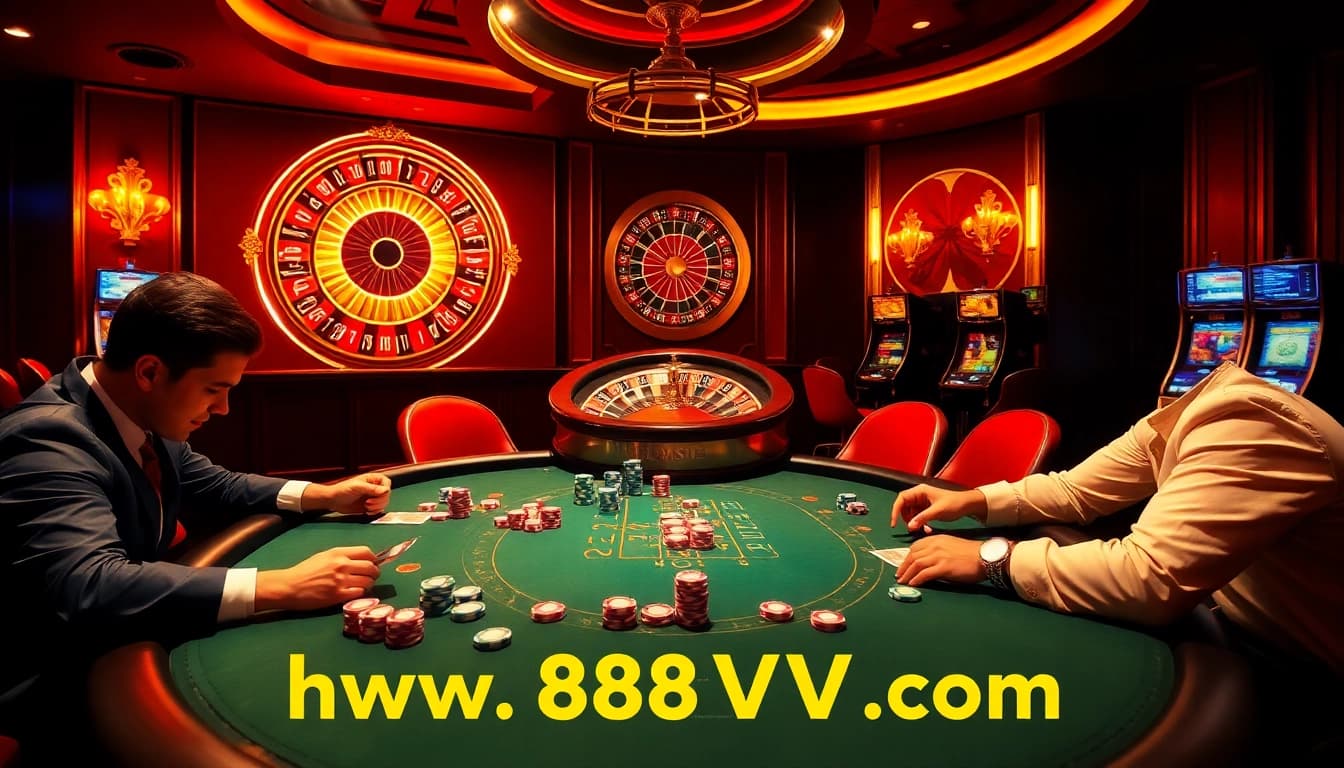 Experience the excitement of gambling at https://888vv.co.com/ with a high-stakes poker table and dynamic roulette wheel.