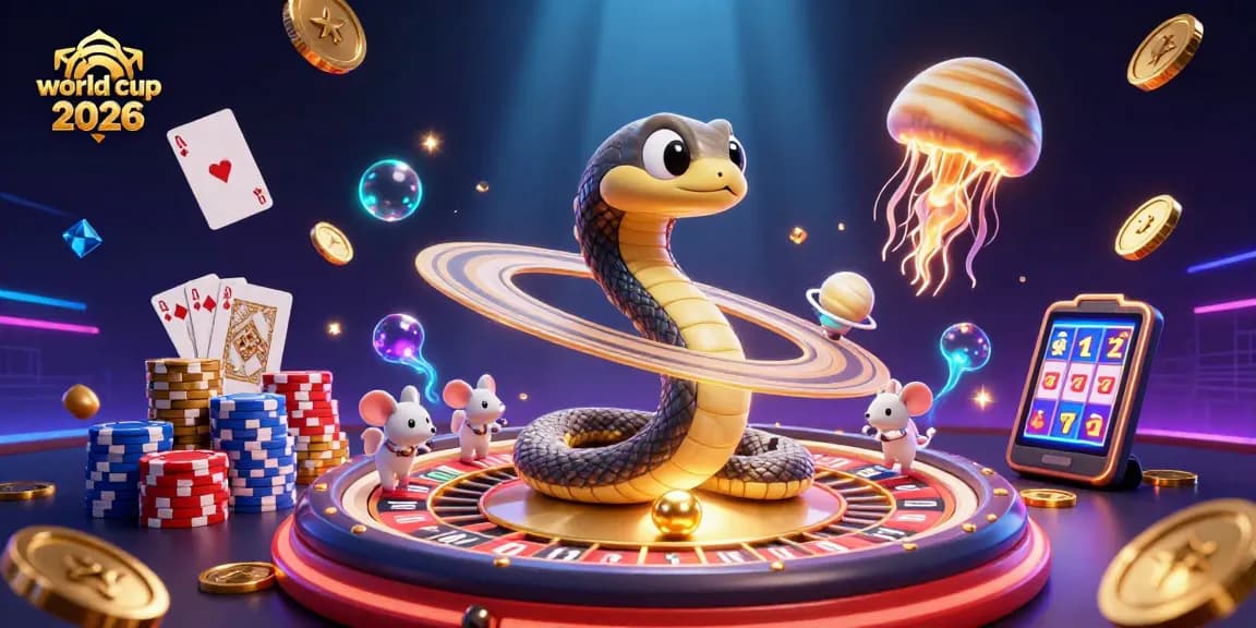 Place bets on the world cup 2026 with colorful casino elements in a dynamic cosmic scene