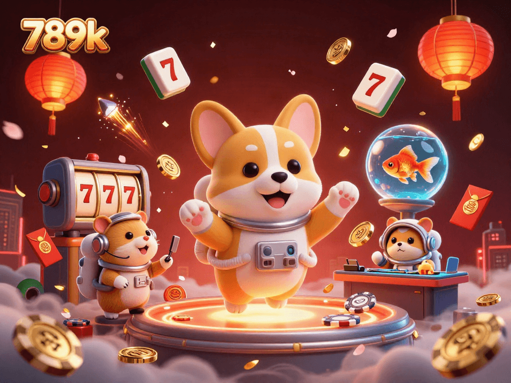 Engage with 789k's thrilling casino experience through a vibrant 3D digital illustration.