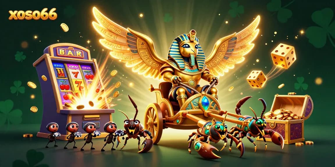 Engage in thrilling gaming with xoso66's captivating slot experience, featuring vibrant casino elements.