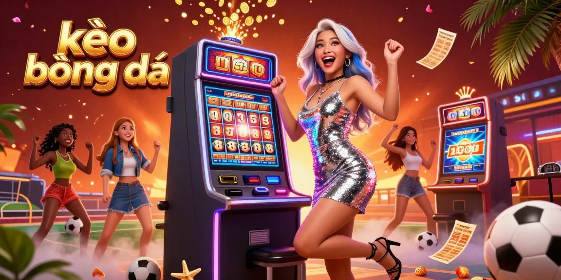 Experience thrilling kèo bóng đá action with vibrant scenes from sports betting in a dazzling 3D illustration.