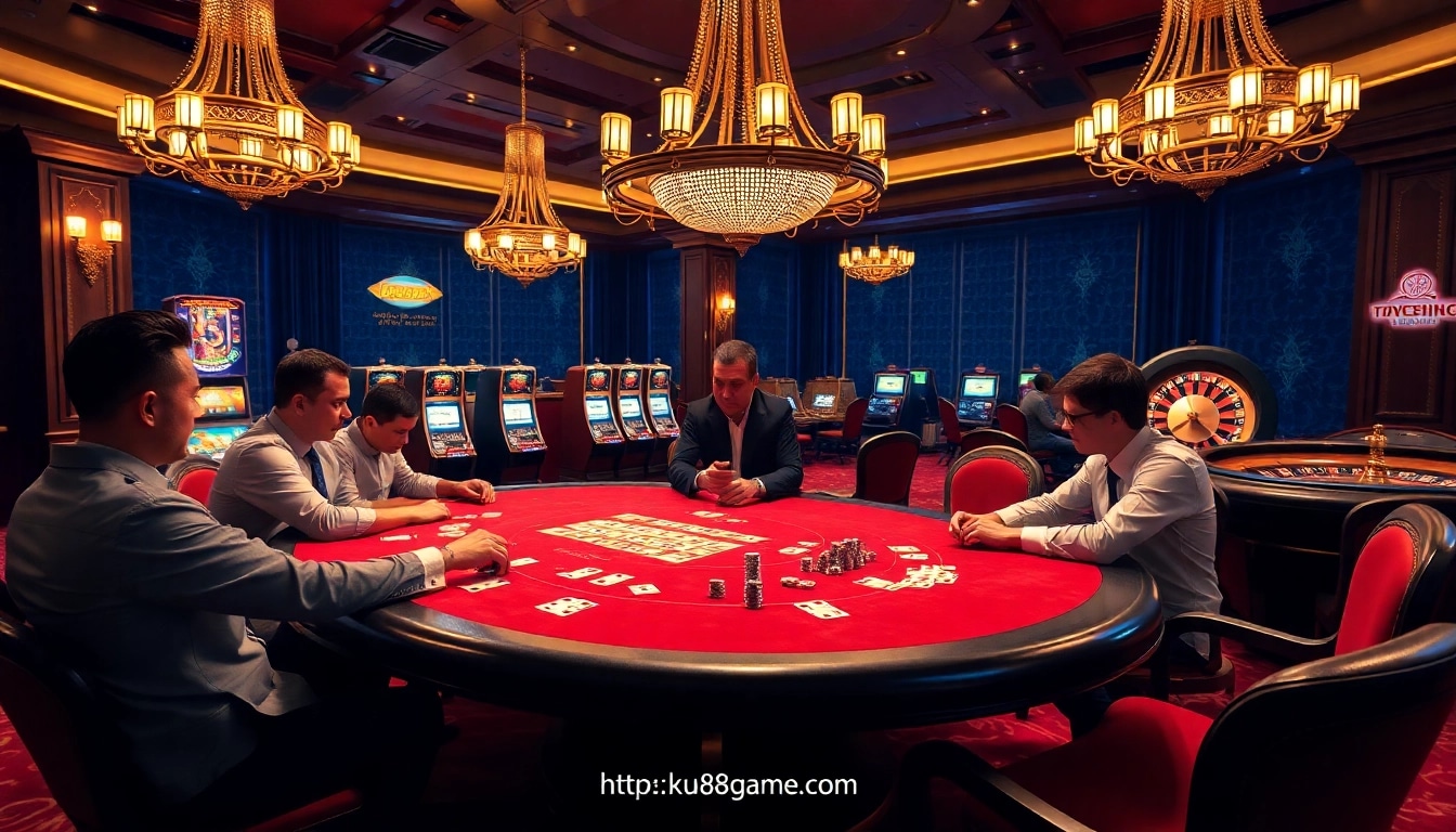Experience high-stakes poker action at https://ku88game.com/ with luxurious casino elements.