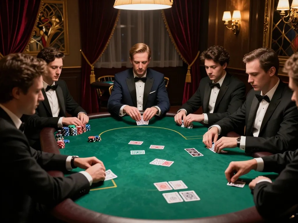 A thrilling poker game scene at 78wingo with players engaged and chips stacked
