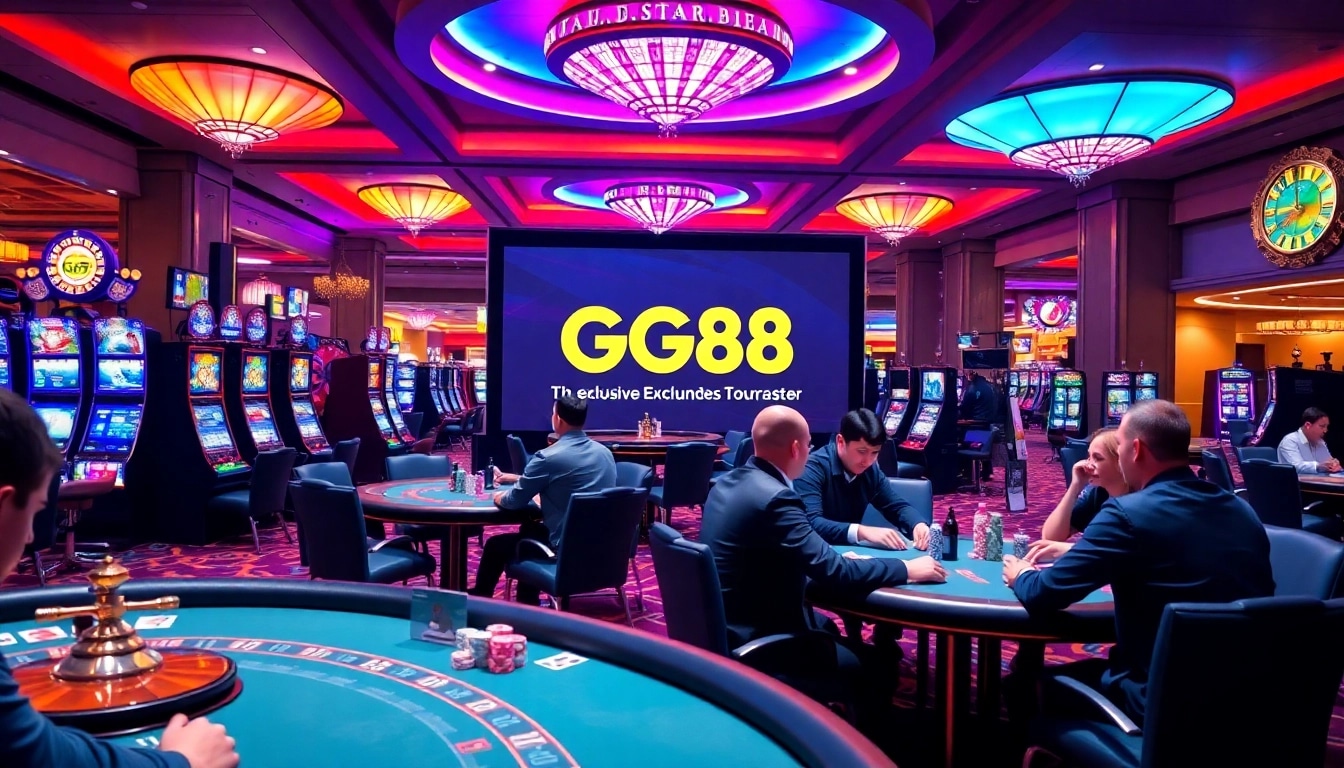 Experience the excitement of GG88 at vibrant casino tables and slot machines.