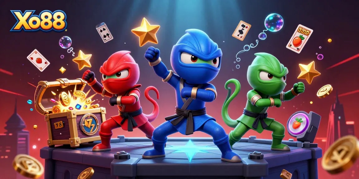 Xo88 captivates players with thrilling slots and dynamic ninja chameleons in action.