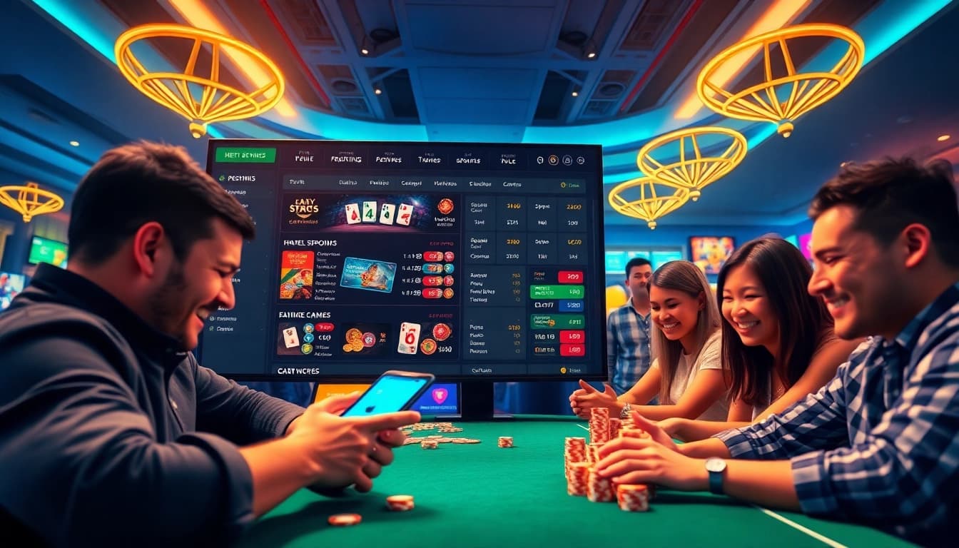 SBOBET.dance showcases a vibrant online betting environment with users engaging in casino games.