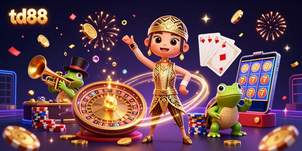 Experience thrilling action at td88 casino with festive characters and dynamic gaming elements.