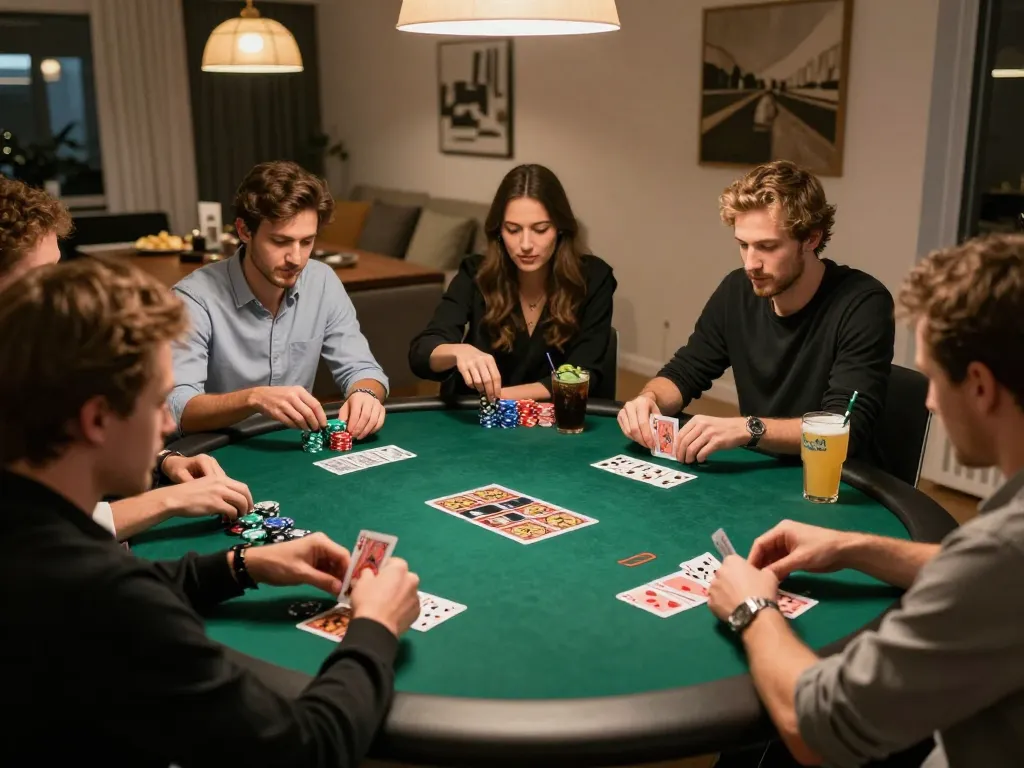 Engaged players enjoying Slot Malaysia game night at home, showcasing strategic gameplay and social interaction.