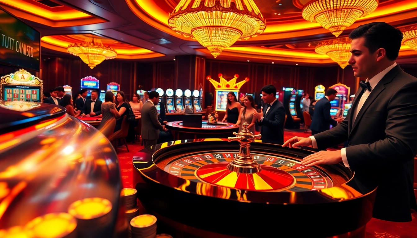 Excited gamblers at a luxurious casino roulette table, highlighting truyenqqviet's online gaming experience.