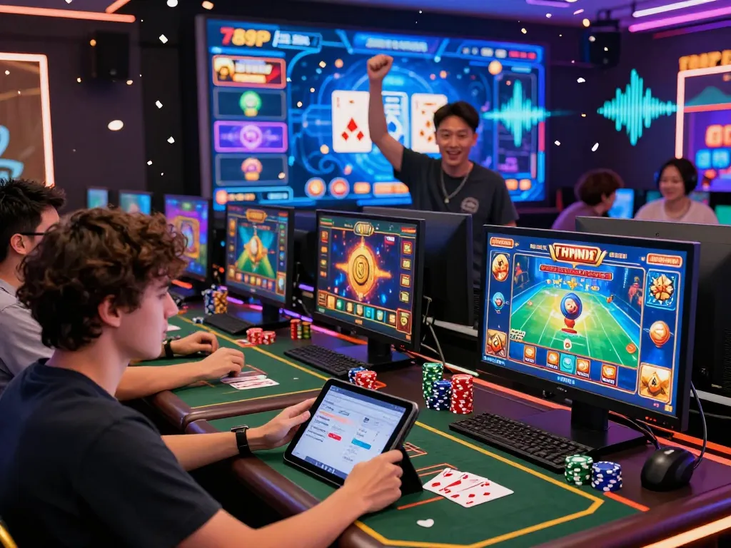 Players enjoying game 789P on vibrant screens with engaging graphics and casino elements.