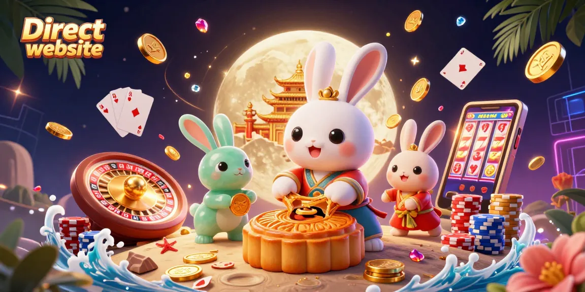 Play the latest slots and games on Direct website, illustrated with vibrant casino elements.