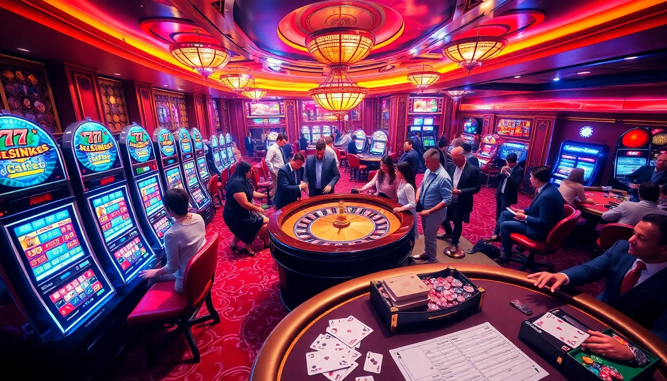 Engaging casino scene at 5gbetbr.com.br with players enjoying games and high-stakes bets.