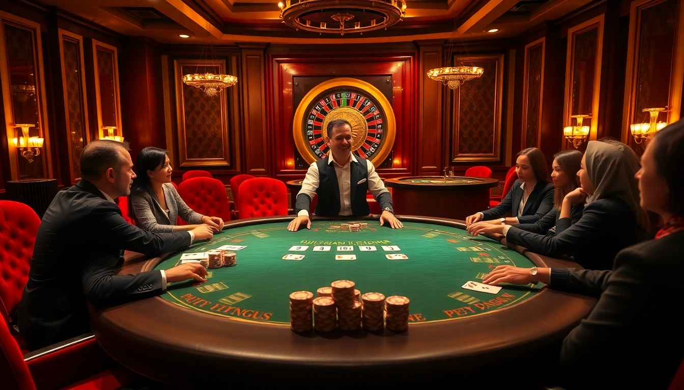 Experience the thrill of winning at a reputable nhà cái uy tín casino table with excited players.