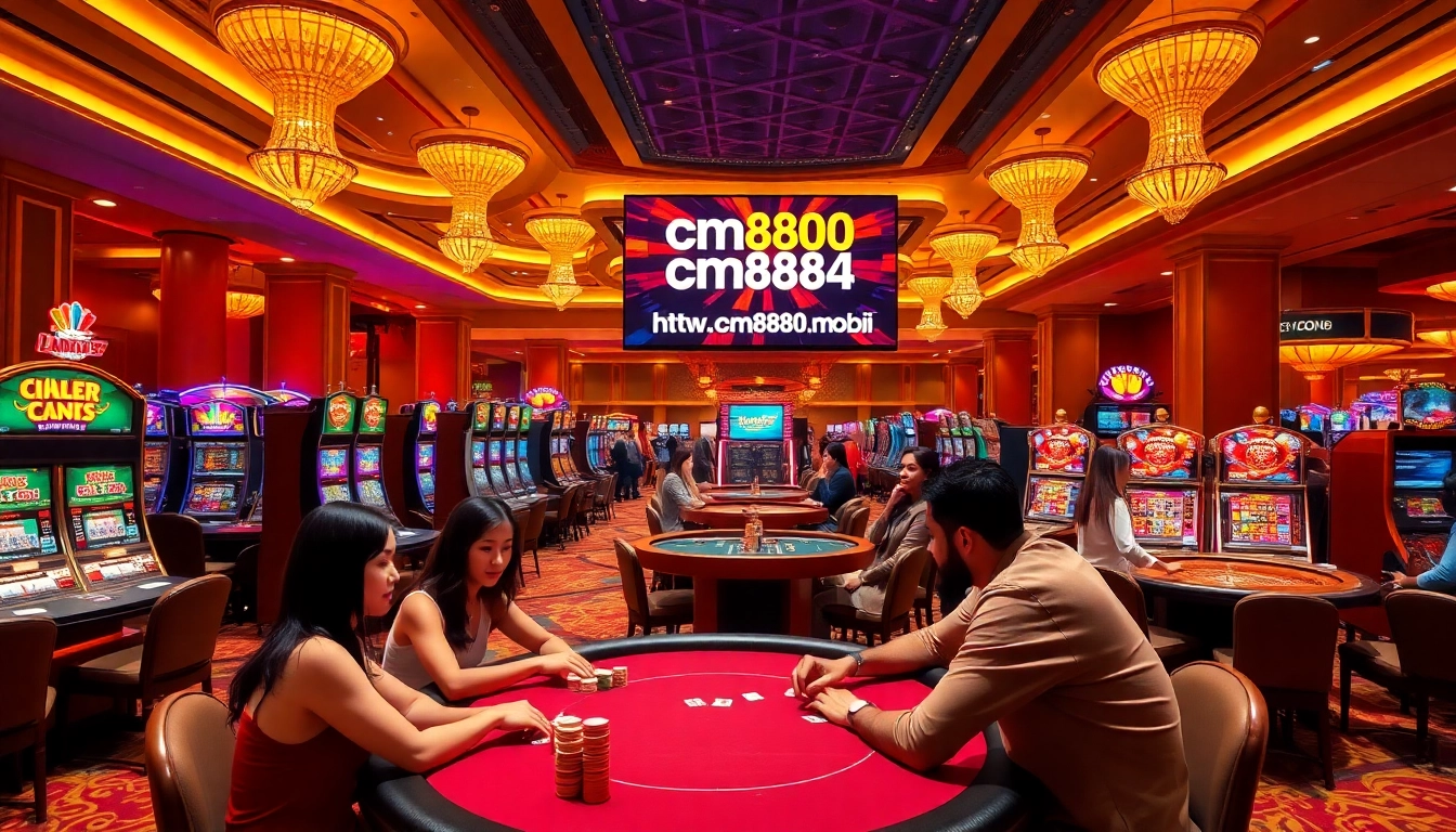 Experience exciting games at https://cm888.mobi/ with vibrant casino action and players engaging at the tables.