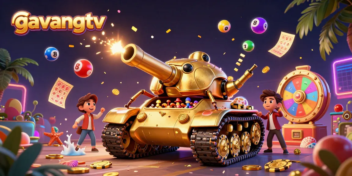 Experience thrilling gameplay with gavangtv's vibrant casino illustration featuring golden beetle tank.