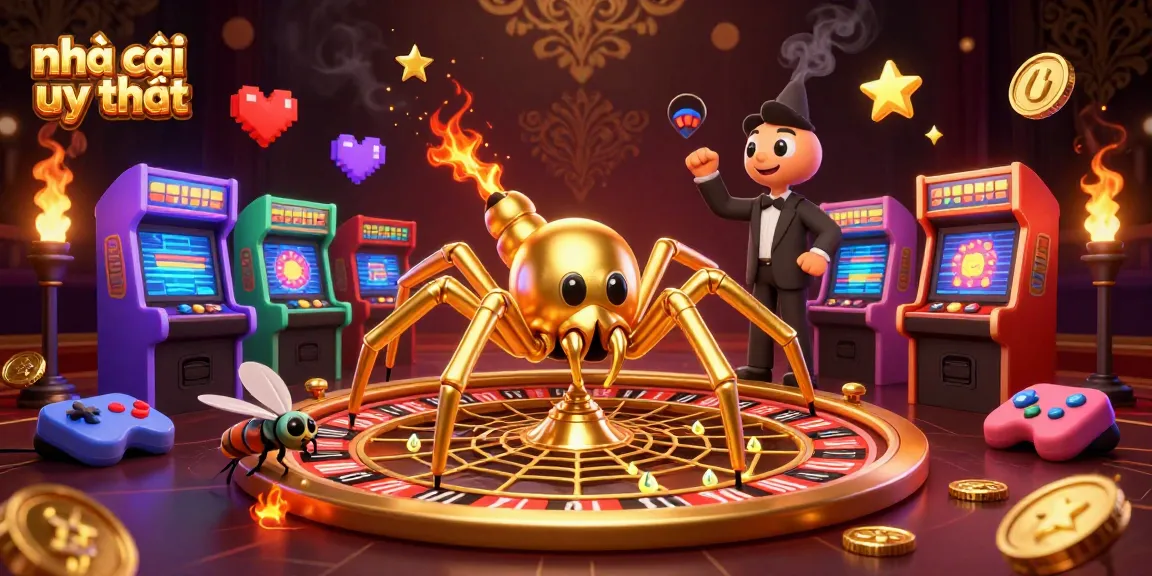 Engage with nhà cái uy tín at a vibrant gaming scene featuring colorful characters and elements.