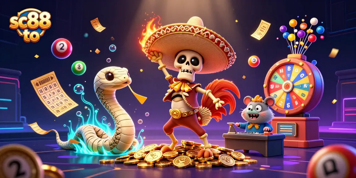 Engage with exciting wins at sc88 to, featuring vibrant characters in a lively casino scene.