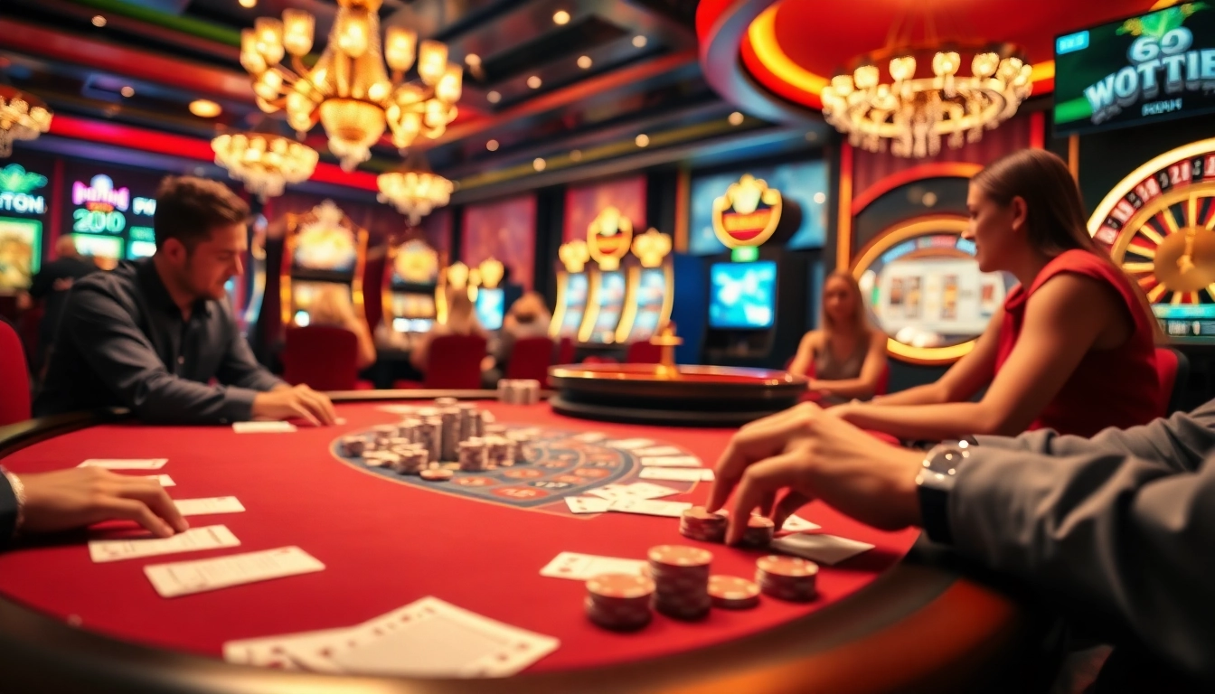 Players winning big at the poker table in a vibrant casino scene, highlighting newphim.