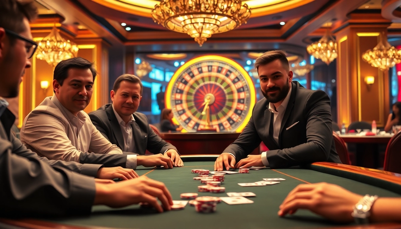 Experience high-stakes poker action at 789bet casino with professional players and vibrant chips.
