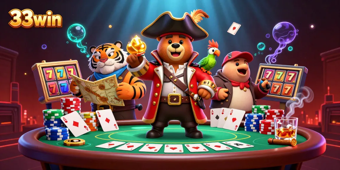 Experience high-stakes gaming with 33win's vibrant casino scene featuring dynamic poker action.