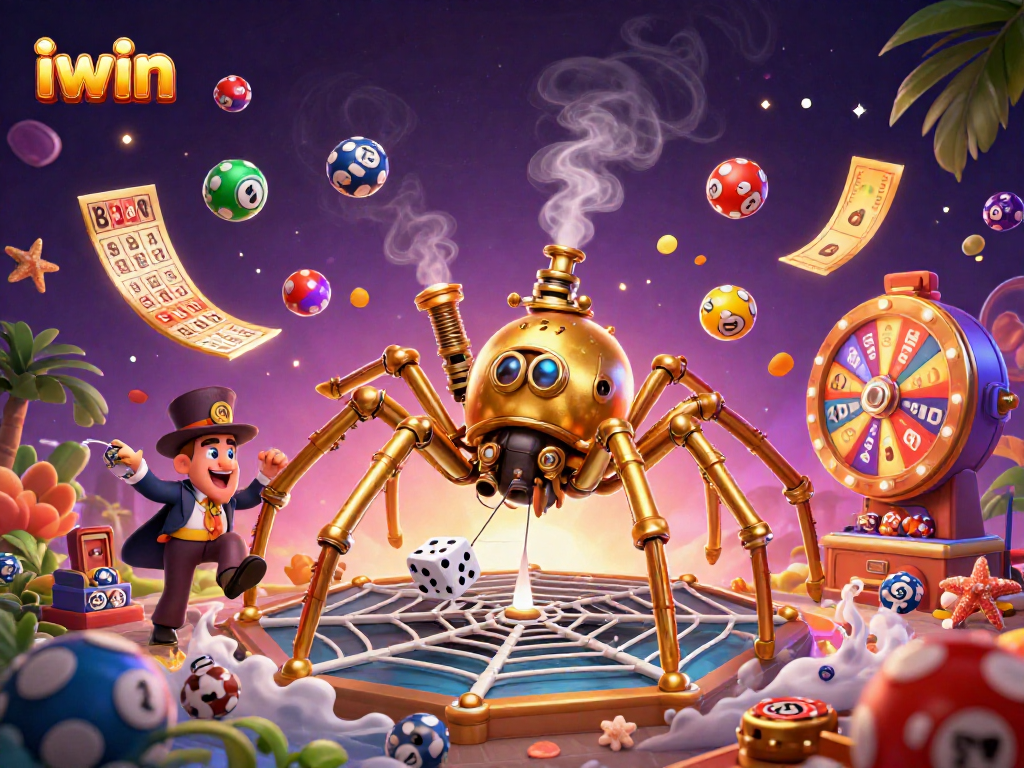 Experience iwin's vibrant casino energy with steampunk-themed characters and dynamic lottery elements.