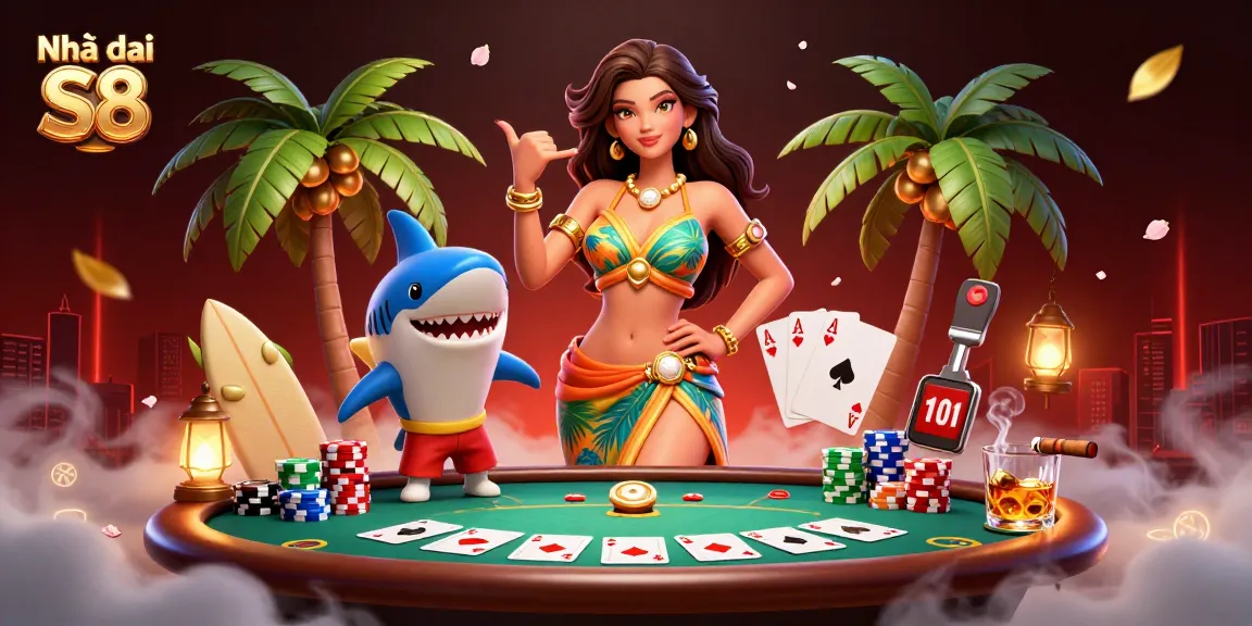 Experience the excitement of Nhà cái S8 with vibrant games and engaging visuals in a thrilling casino scene.