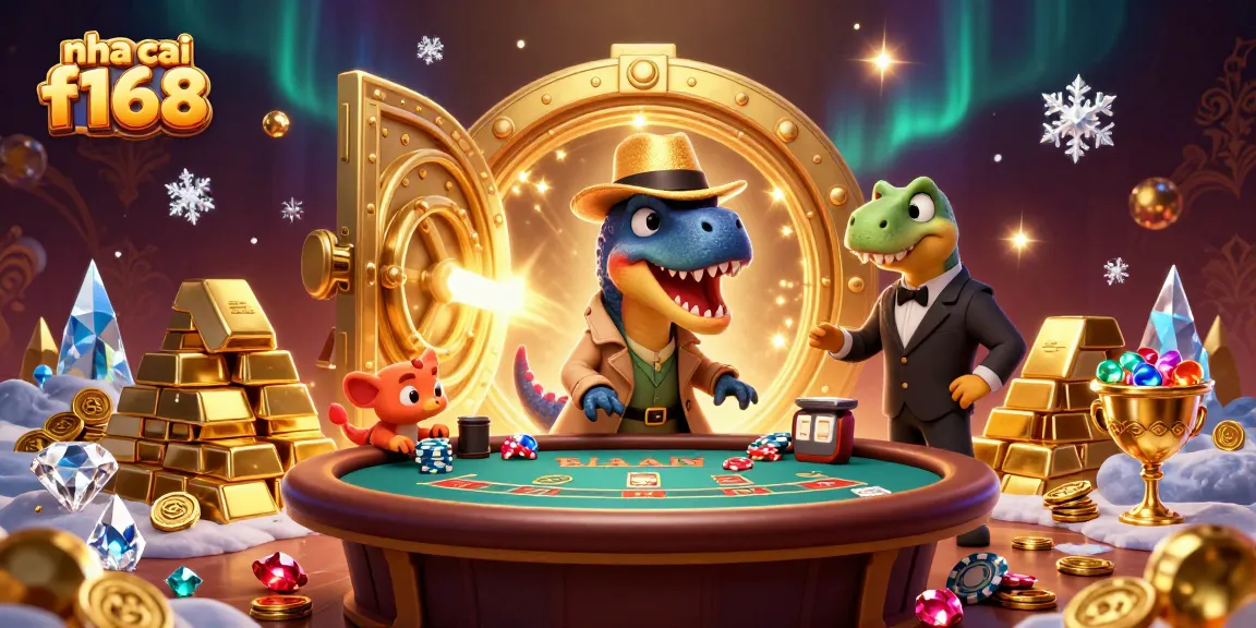 Engaging visuals from nha cai f168 showcasing a dinosaur-themed casino, emphasizing exciting gaming moments.