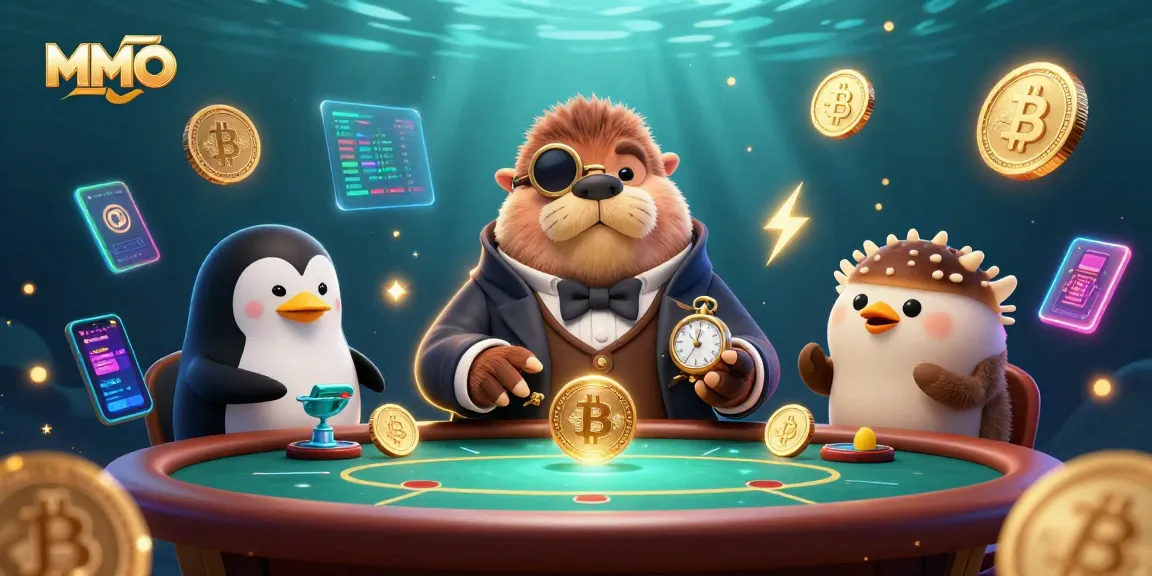 Experience MMOO gaming excitement with a walrus poker scene rich in vibrant casino elements.