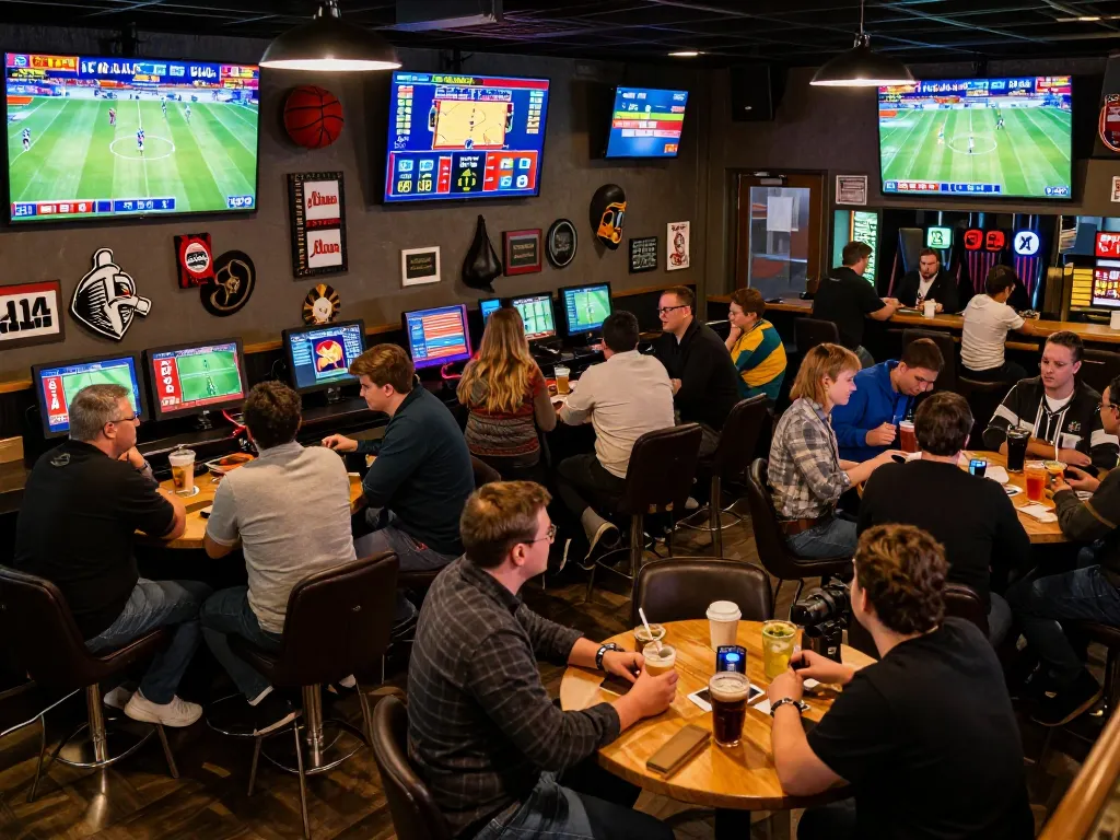 Experience the thrill of sports betting at uk88 with friends celebrating exciting game moments.