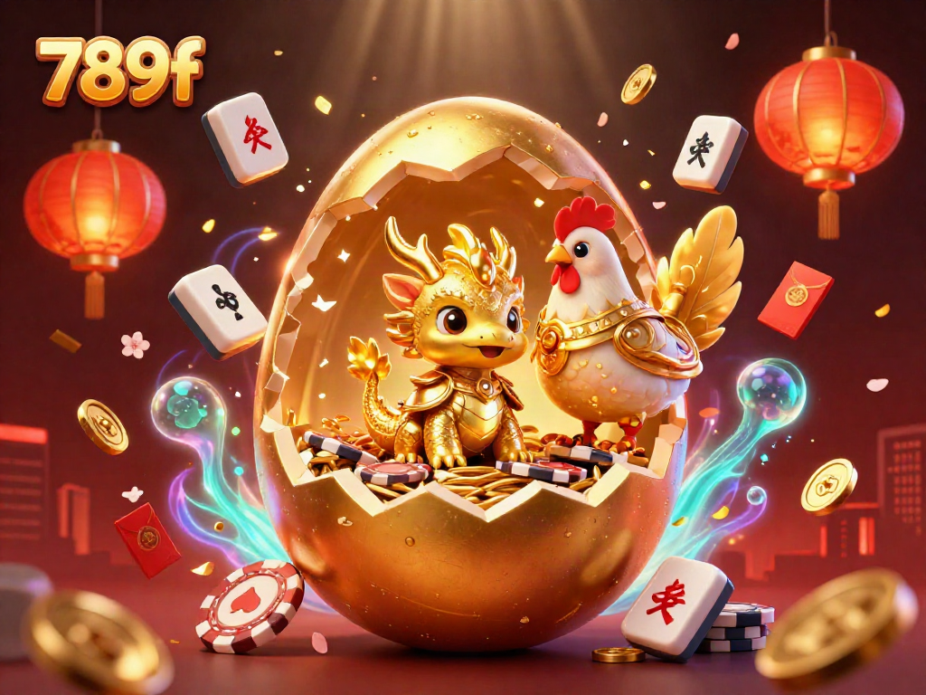 Experience the thrill of 789f with a golden dragon and casino elements celebrating big wins.