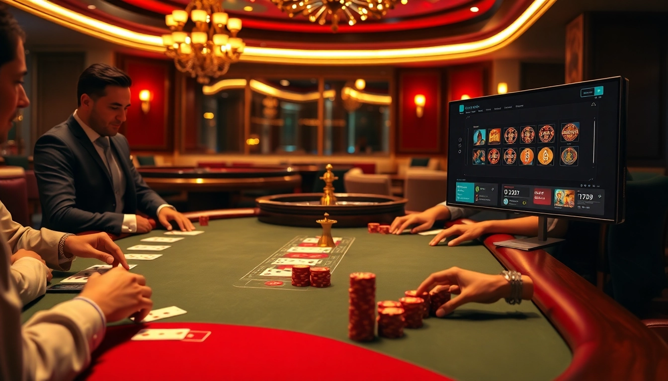 Experience thrilling gameplay at MMOO's luxurious casino table, featuring poker chips and cards.