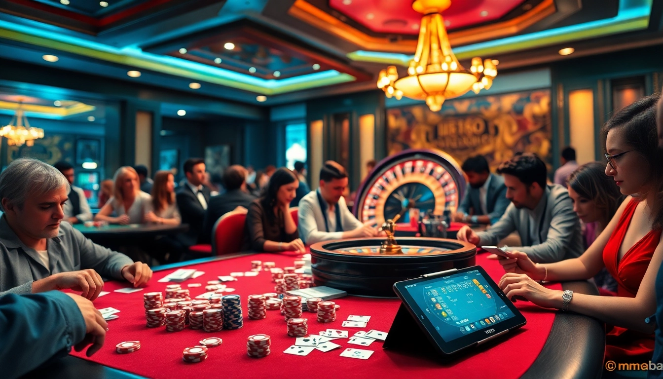 Experience thrilling games at https://mm88.bar/ with vibrant casino tables and engaged players.
