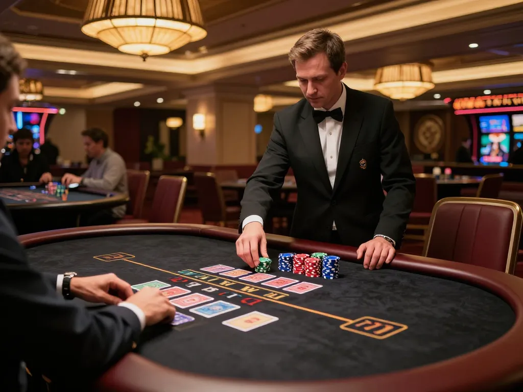 Players engaged in a thrilling blackjack game at https://f1686s.com/, showcasing strategic betting and casino atmosphere.