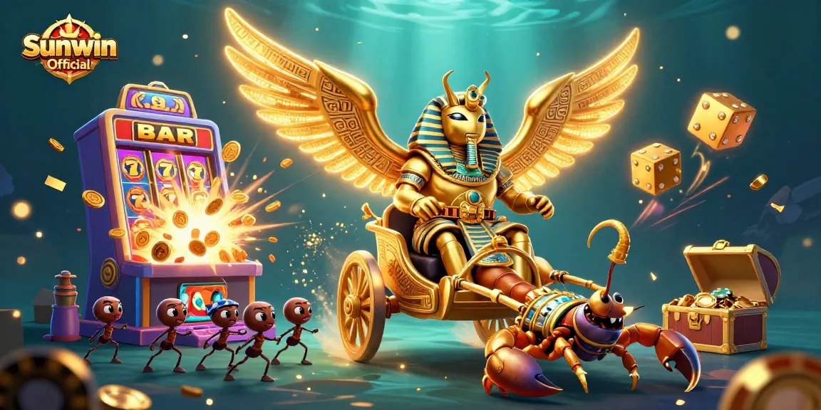 Experience the thrill of gaming with Sunwin Official featuring a dazzling jackpot scene and vibrant casino elements.