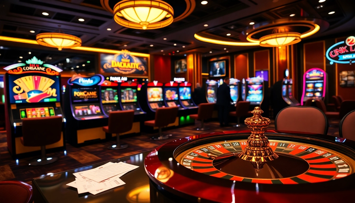 Engage with thrilling casino games at https://xx88.moe/, showcasing a luxurious roulette and poker setup.