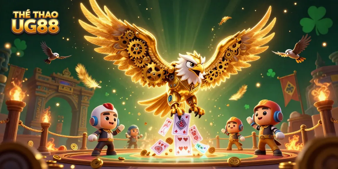 Experience THỂ THAO UG88 with a stunning cybernetic eagle in a dynamic betting scene.