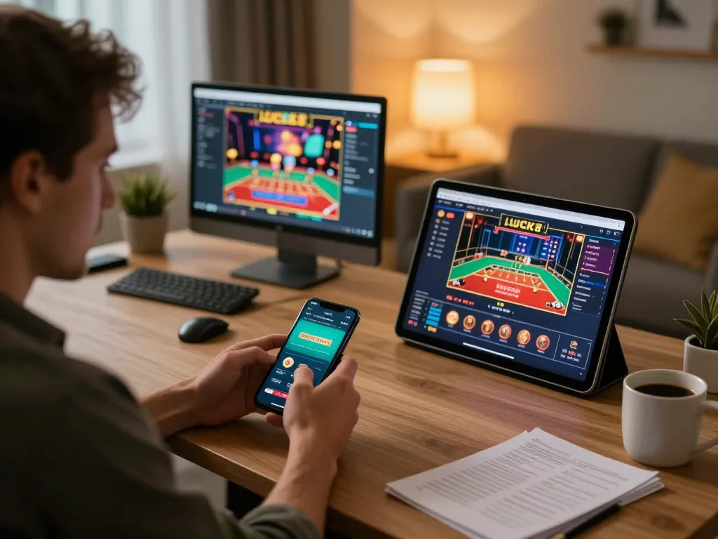 Engaging with the LUCK8 app while enjoying responsible online gaming at home