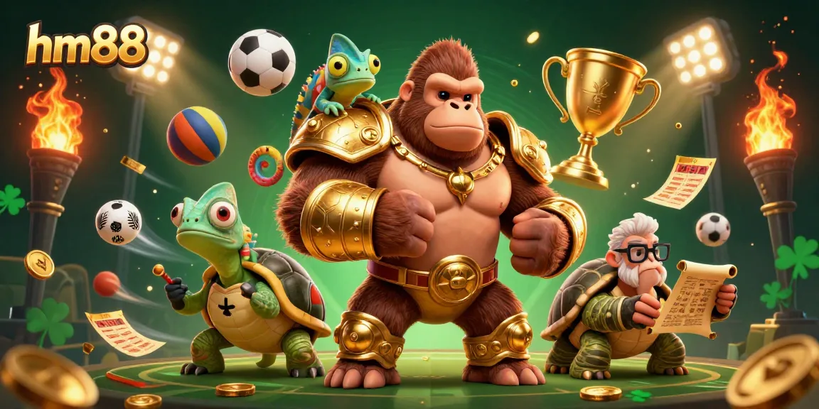 Experience thrilling victories at hm88 with dynamic casino elements and iconic characters in a vibrant scene.