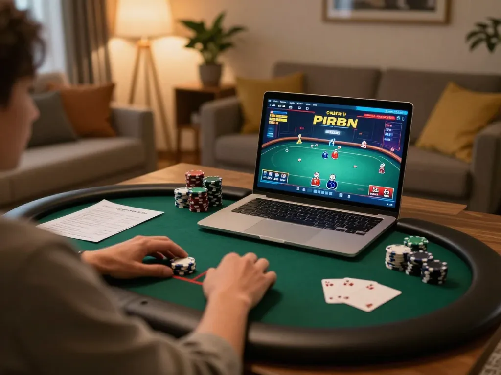 Engaging poker gameplay at home on https://bong88viva.in.net/ with cozy ambiance and strategy notes.