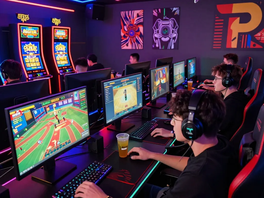 Gamers engaged in thrilling online betting at tai hitclub gaming hub.